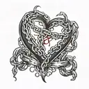 a heart with broken chains around it tattoo design idea