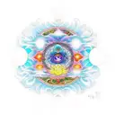 moon with chakras sign  tattoo design idea