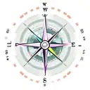 travel compass in the style of Dalis melting clock. the travel compass needs to be melting tattoo design idea