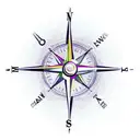 travel compass in the style of Dalis melting clock. the travel compass needs to be melting tattoo design idea
