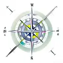 travel compass in the style of Dalis melting clock. the travel compass needs to be melting tattoo design idea