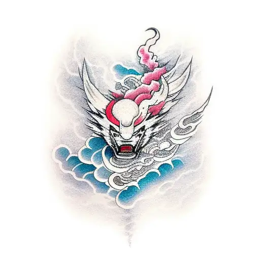 Akatsuki cloud sleeve tattoo design idea