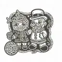 grandpa gingerbread tattoo design idea