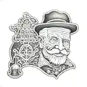 grandpa gingerbread tattoo design idea