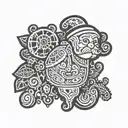 grandpa gingerbread tattoo design idea