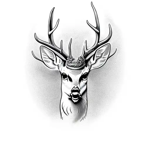 white-tailed deer tattoo design idea
