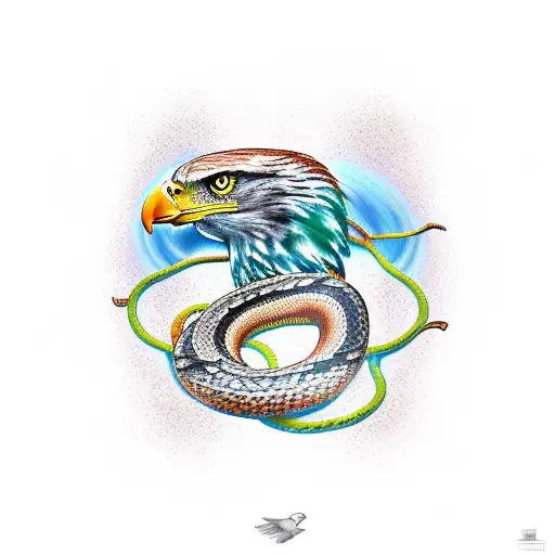 Eagle carrying a snake tattoo design idea
