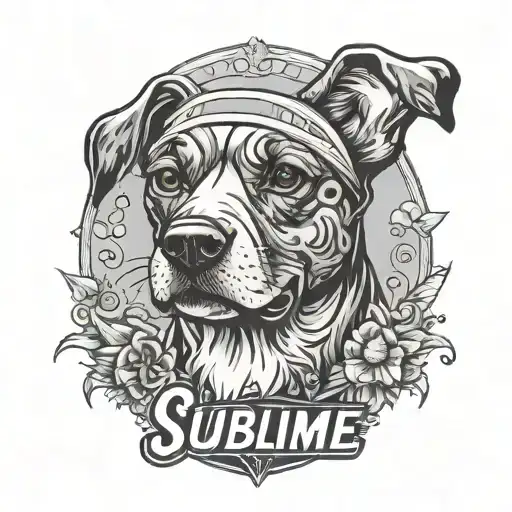Sublime logo mixed with name sunny for a dog tattoo design idea