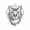 A gaming controller with a cat silhouette incorporated into the design tattoo design idea