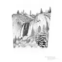 Yosemite landscape tattoo design idea
