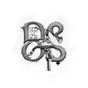 A lock and key with the words 'forever' and 'love' incorporated into the design tattoo design idea