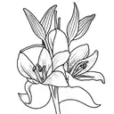one Daffodil and one lily of the valley flower  tattoo design idea