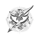 Sagittarius arrow with the word sempiterno tattoo design idea