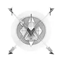 Sagittarius arrow with the word sempiterno tattoo design idea