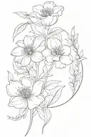 April, June, December and January  birth flowers bouquet tattoo tattoo design idea