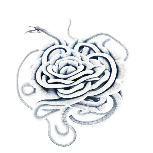 snake flower tattoo design idea