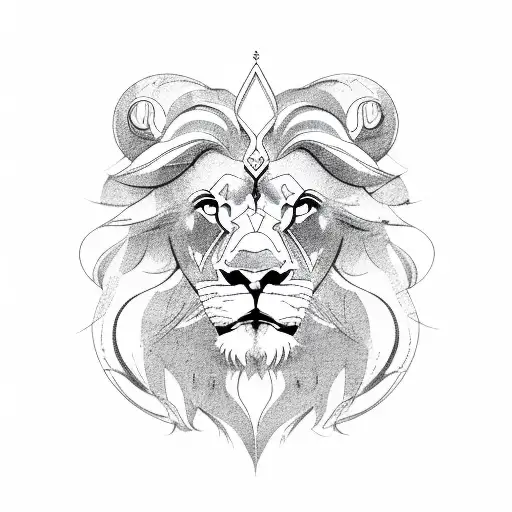 Lion heart tattoo design idea