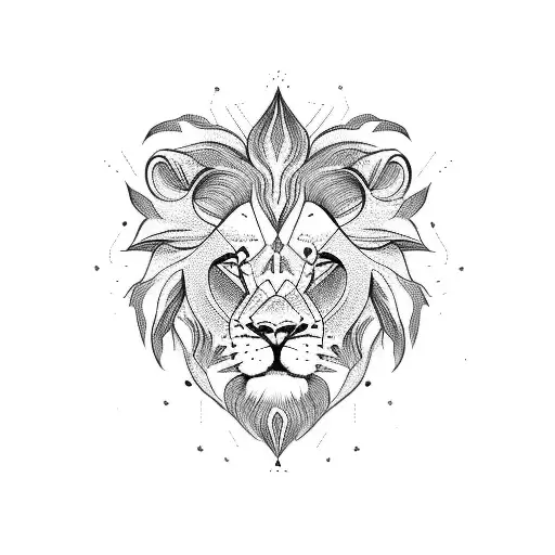 Lion heart tattoo design idea