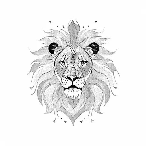 Lion heart tattoo design idea