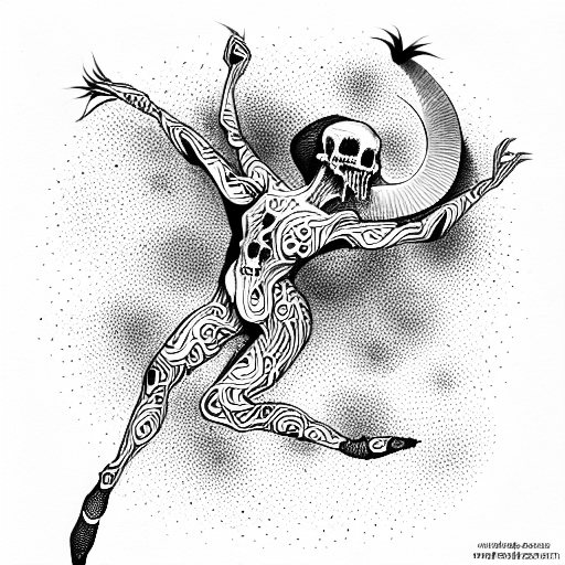 dance macabre tattoo design idea