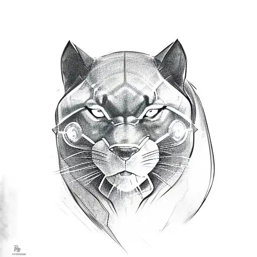black panther tattoo design idea
