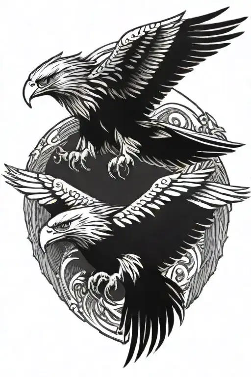 warrior eagle wings tattoo design idea