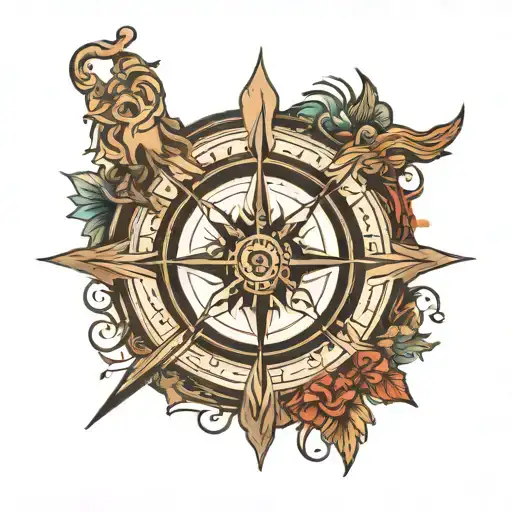 Viking compass tattoo design idea