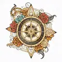 Viking compass tattoo design idea