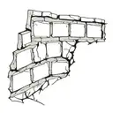 brick wall smashed by child tattoo design idea