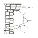 brick wall smashed by child tattoo design idea