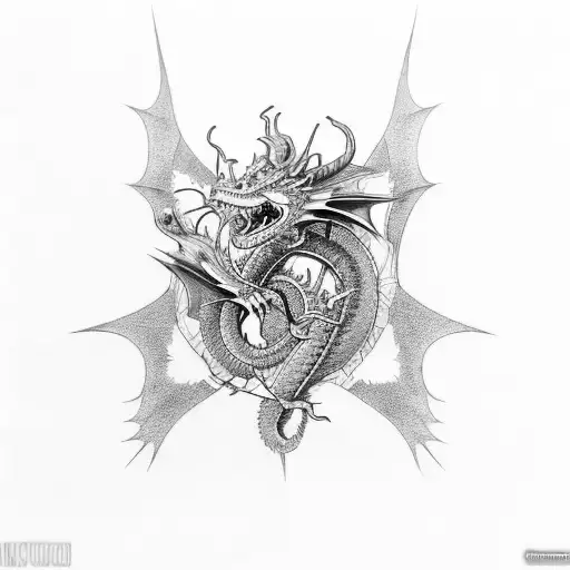 Chemistry-inspired dragon tattoo design idea