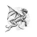 Chemistry-inspired dragon tattoo design idea