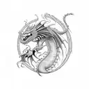 Chemistry-inspired dragon tattoo design idea