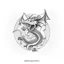 Chemistry-inspired dragon tattoo design idea