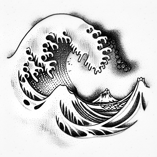 kanagawa wave tattoo design idea