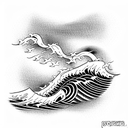 kanagawa wave tattoo design idea