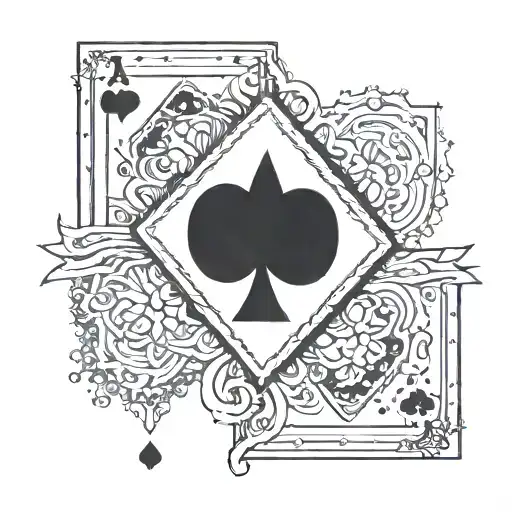 I want 4 simple tattoos. One of the spades, one for hearts, one for diamonds and one for clubs. only use black lines tattoo design idea