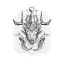 Aquarius and Capricorn tattoo design idea