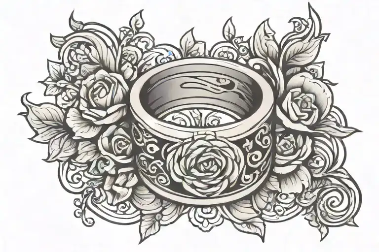 wedding ring tattoo design idea