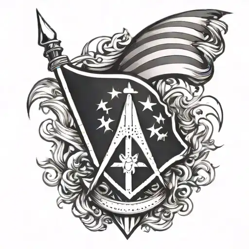 ku klux klan burning pride flag tattoo design idea