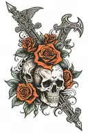Memento mori text tattoo design idea