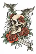 Memento mori text tattoo design idea