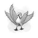 Flying Duck dehind broken mirror tattoo design idea