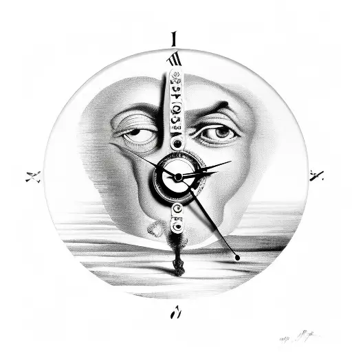 Salvador Dali clock with the words "forever, is composed of nows" tattoo design idea