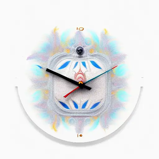 salvidor dali, clock with phoenix tattoo design idea