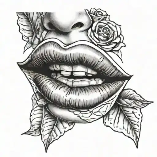 lips on my shoulder tattoo design idea