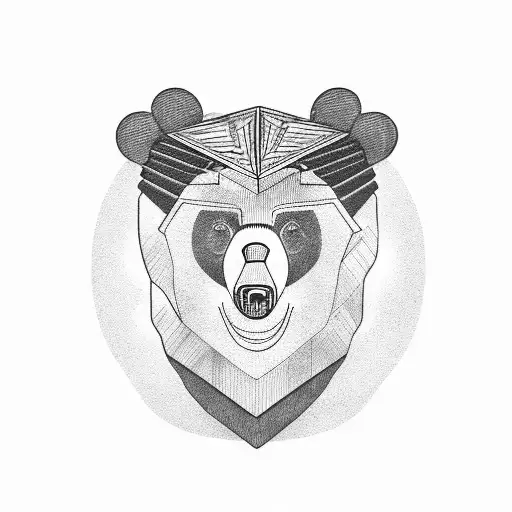 bear wearing a welding cap tattoo design idea