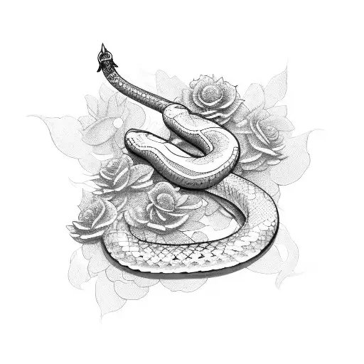 sword with flowers or snake wrapped around it  tattoo design idea
