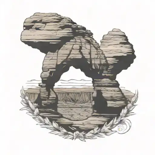 Utah Delicate Arch, Sunset in the background. Utah Desert, Red rock.  tattoo design idea