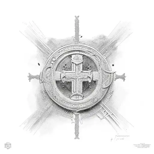 cross with jones and 07/19/2006 inside  tattoo design idea
